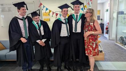 Lois Carlton with Science grads