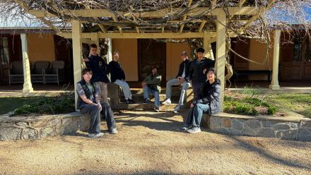 Scholars outside Lanyon Homestead 