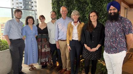 Graham and Louise Tuckwell with Alumni at Brisbane event